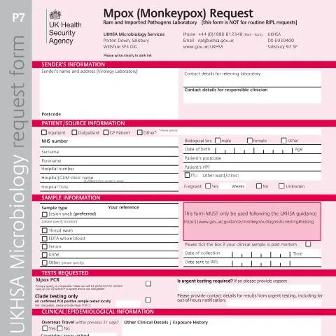Document preview: Essential Guide to Submitting Mpox Testing Samples — Health