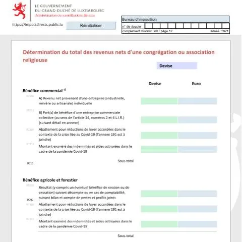 Aperçu du document Comprendre le formulaire CAR-F pour les associations religieuses — Impôts & fiscalité (CERFA n°CAR-F)