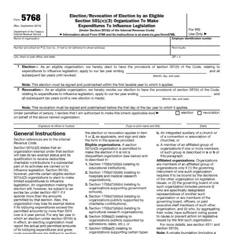 Document preview: The Importance of IRS Form 5768 for Nonprofits — Taxes (CERFA n°5768)