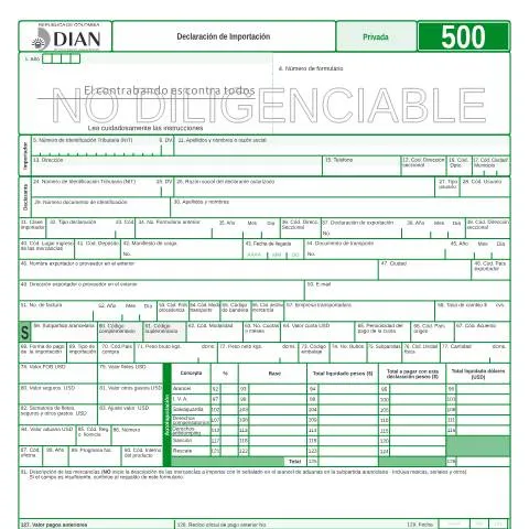 Vista previa del documento Importación en Colombia: Entendiendo el Formulario F500-2010 — Impuestos (CERFA n°F500-2010)