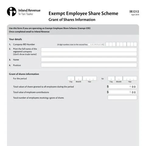 Document preview: Your Guide to the Exempt Employee Share Scheme — Work & employment (CERFA n°IR1212)