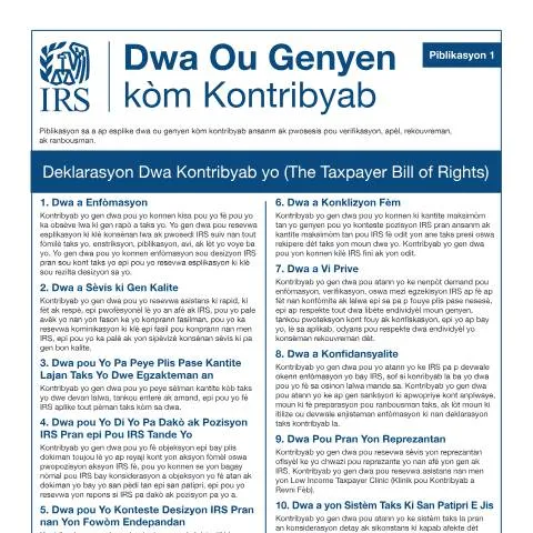 Document preview: Understanding IRS Publication 1HT for Taxpayers — Taxes (CERFA n°PUB-1HT)