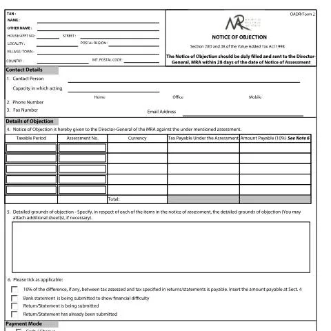 Document preview: Key Insights on Value Added Tax Form 2 in Mauritius — Taxes (CERFA n°OADRVAT2-300615)