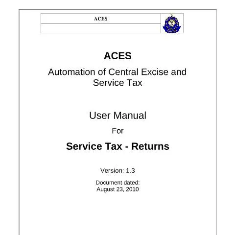 Document preview: Comprehensive Guide to ACES User Manual ST Returns Assessee V1.3 — Government & admin (CERFA n°ACES-User_Manual_ST_Returns_Assessee-V1.3)