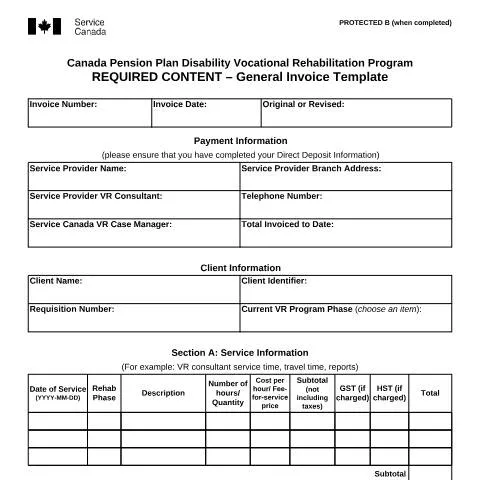 Document preview: Understanding the General Invoice for CPP Disability Services — Work & employment (CERFA n°ISP2560)