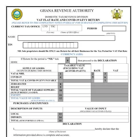 Document preview: Understanding the DT-0137 Monthly VAT NHIL Return in Ghana — Taxes (CERFA n°DT-0137)