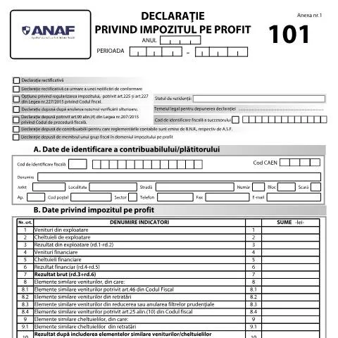 Document preview: Importanța Declarației privind impozitul pe profit OPANAF 206/2025 — Impozite & fiscalitate (CERFA n°101_OPANAF_206_2025)