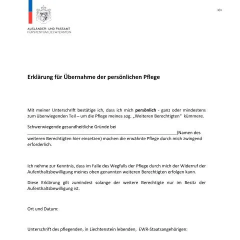 Dokumentvorschau: Wesentliche Aspekte der Erklärung für persönliche Pflege in — Behörden & Verwaltung (CERFA n°erklaerung-fuer-uebernahme-der-persoenlichen-pflege)