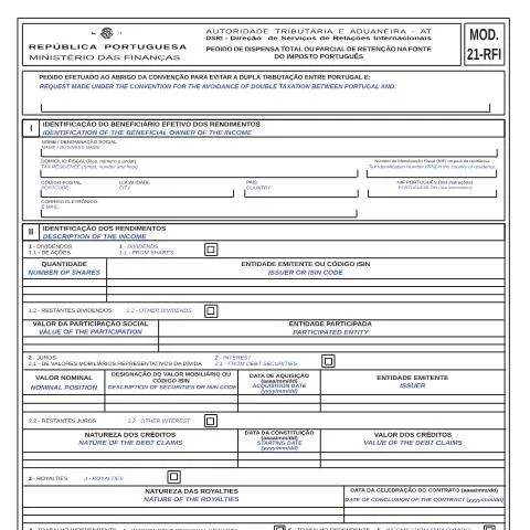 Pré-visualização do documento Importância do Modelo 21 na Fiscalidade Luso-Britânica — Impostos (CERFA n°Modelo 21)