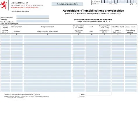 Aperçu du document Comprendre le tableau d'amortissement des immobilisations au — Impôts & fiscalité (CERFA n°113)