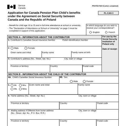 Document preview: Understanding the Application Process for CPP Child's Benefits — Work & employment (CERFA n°ISP5055-POL)