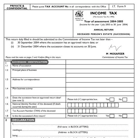 Document preview: The Role of Income Tax Form suc0405 in Deceased Estates — Government & admin (suc0405)