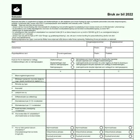 Document preview: Forståelse av RF-1125: Bruk av bil i jobbsammenheng — Skatt & avgifter (CERFA n°RF-1125)