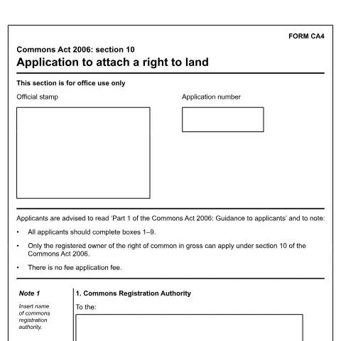 Document preview: Attaching a Right of Common: Insights on Form CA4 — Property & real estate