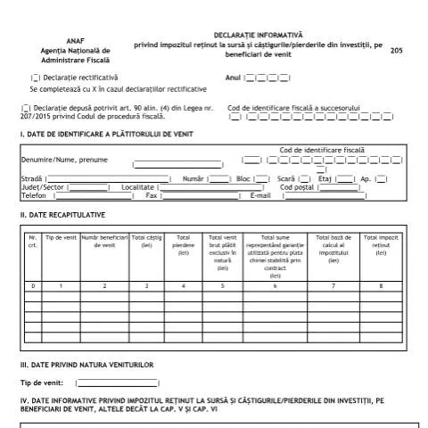 Document preview: Importanța Declarației D_205_OPANAF_303_2026 în Fiscalitatea — Impozite & fiscalitate (CERFA n°D_205_OPANAF_303_2026)