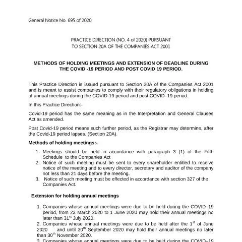 Document preview: Navigating Annual Meetings with Practice Direction No. 4 — Government & admin (PRACTICE-DIRECTION-NO-4-HOLDING-OF-ANNUAL-MEETING)