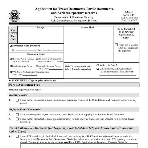 Document preview: Understanding USCIS Form I-131 for Your Immigration Needs — Immigration & visas (CERFA n°I-131)