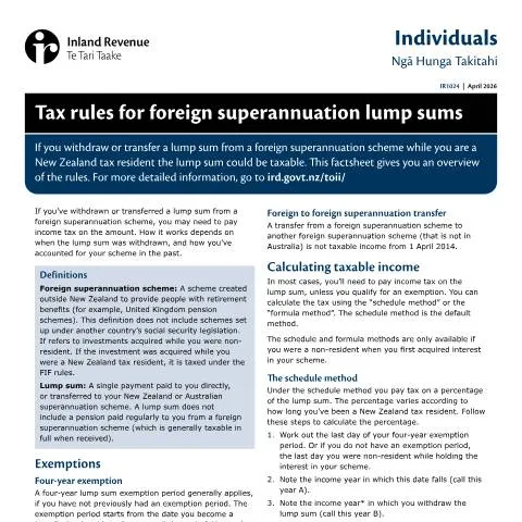 Document preview: Understanding IR1024: Tax on Foreign Superannuation — Taxes (CERFA n°IR1024)