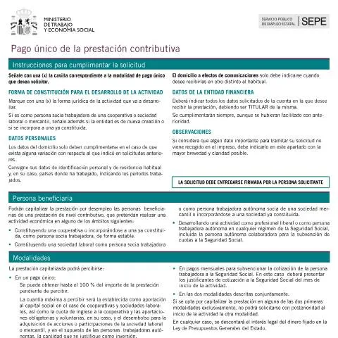Vista previa del documento Guía sobre el Pago Único del SEPE para emprendedores — Impuestos
