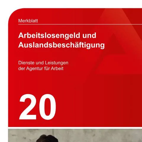 Dokumentvorschau: Wichtige Informationen zu Arbeitslosengeld bei Auslandsbeschäftigung — Arbeit & Beschäftigung (CERFA n°dok_ba035980)