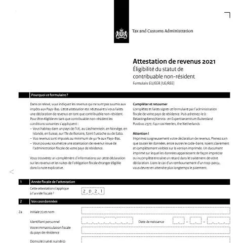 Documentvoorvertoning: Inkomensverklaring 2021: Wat U Moet Weten — Belastingen (CERFA n°ib0591z11folfra)