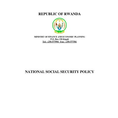 Document preview: Understanding Rwanda's National Social Security Policy — Government & admin (CERFA n°national_social_security_policy_0)