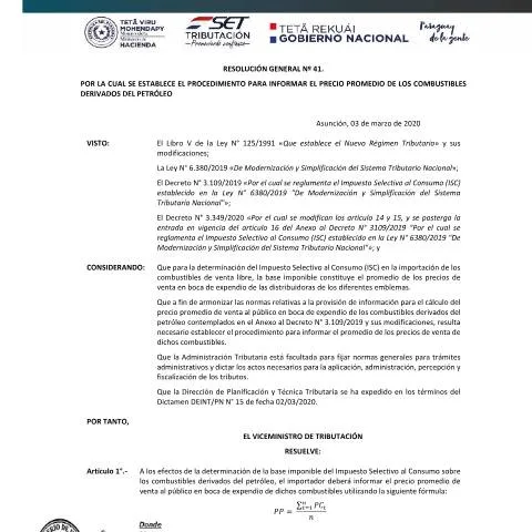 Vista previa del documento Procedimiento para informar el precio de combustibles en Paraguay — Trámites administrativos