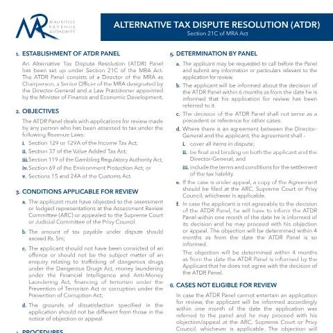 Document preview: Comprehensive Overview of the ATDR Panel Features — Government & admin (CERFA n°ATDRGuidelines)