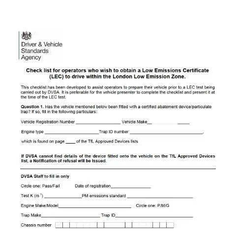 Document preview: Prepare for Your Low Emissions Certificate Test — Vehicle & driving
