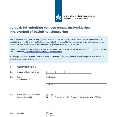 Documentvoorvertoning: Indienen van een verzoek tot opheffing van ongewenstverklaring — Immigratie & visa (CERFA n°9004)
