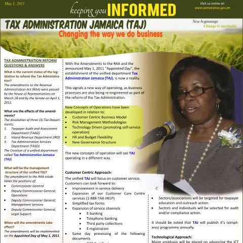 Document preview: Jamaica Tax Reforms May 2011 — Taxes (CERFA n°may2011)