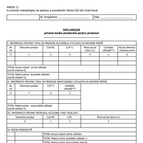 Document preview: Importanța Anexei 11 în Codul fiscal român — Impozite & fiscalitate (CERFA n°A11_NMT8CF)