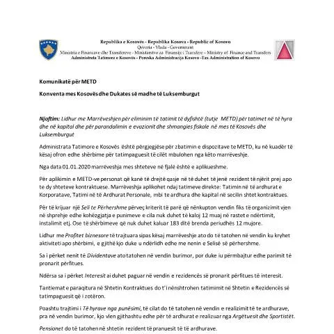 Document preview: Rëndësia e METD për Kosovën dhe Luksemburgun — Procedura administrative
