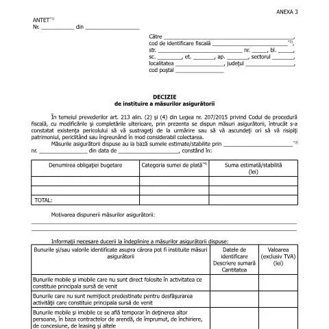Document preview: Importanța Deciziei OPANAF 2546/2016 în protecția fiscală — Impozite & fiscalitate (CERFA n°A3_OPANAF_2546_2016)