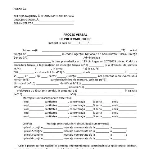 Document preview: Rolul Procesului-verbal de prelevare probe O3711/15 în activitatea — Formalități administrative (CERFA n°O3711_15_A9)