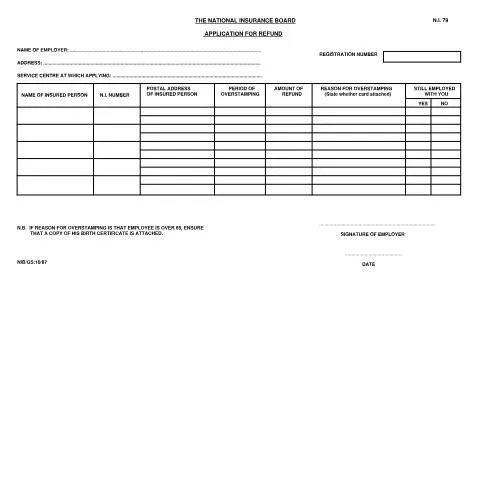 Document preview: The Importance of the NI 79 Form for Employers — Government & admin (CERFA n°NI 79)
