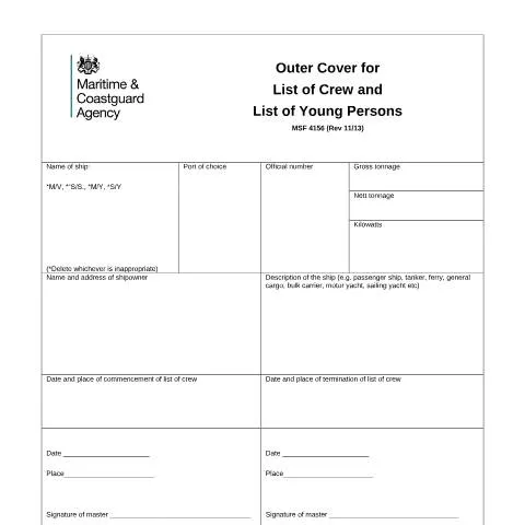 Document preview: Maritime Labour Convention 2006: Crew Documentation Cover Standards — Education & training