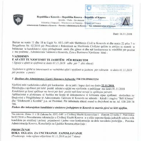 Document preview: Rëndësia e Vazhdimit të Njoftimit të Jashtëm për Rekrutimin — Punë & punësim