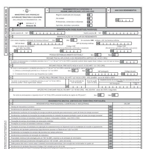 Pré-visualização do documento Anexo B: Essencial para Rendimentos da Categoria B no IRS — Impostos