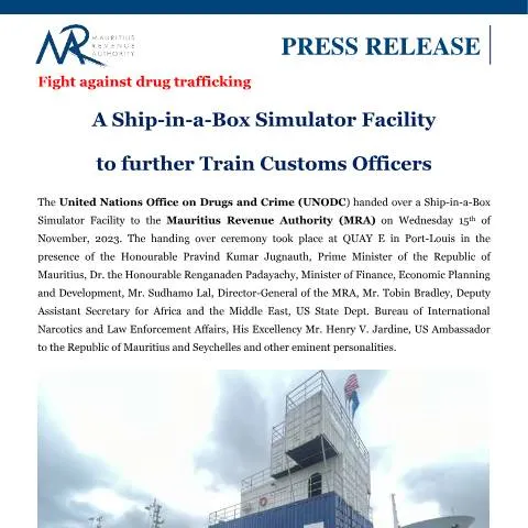 Document preview: Revolutionizing Customs Training in Mauritius with New Simulator — Government & admin (PressRelease161123)