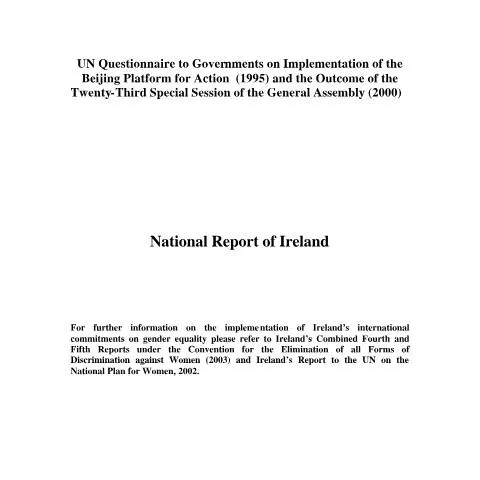 Document preview: Ireland's Commitment to Gender Equality: Insights from the 2004 Report — Civil status & identity
