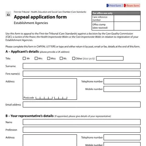 Document preview: Navigating the Appeal Process with Form CS A2 — Legal & justice