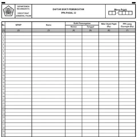 Document preview: Memahami Daftar Bukti Pemungutan PPh Pasal 22 di Indonesia — Pajak & perpajakan (CERFA n°ID-DJP-Daftar-Bukti-Pemungutan-PPh-Pasal-22-2009)