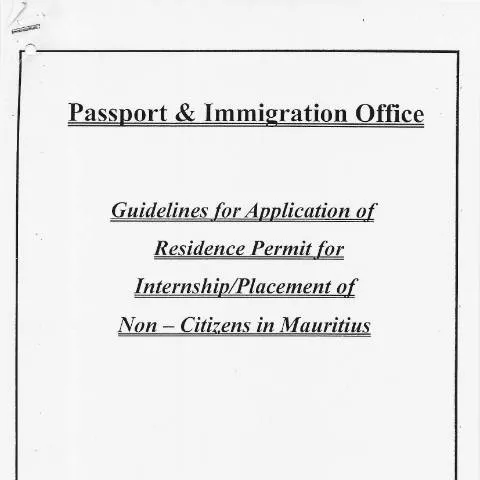 Document preview: Navigating the Residence Permit for Internships in Mauritius — Immigration & visas (CERFA n°RESIDENCE-PERMIT-FOR-INTERNSHIP-AND-PLACEMENT_0001)