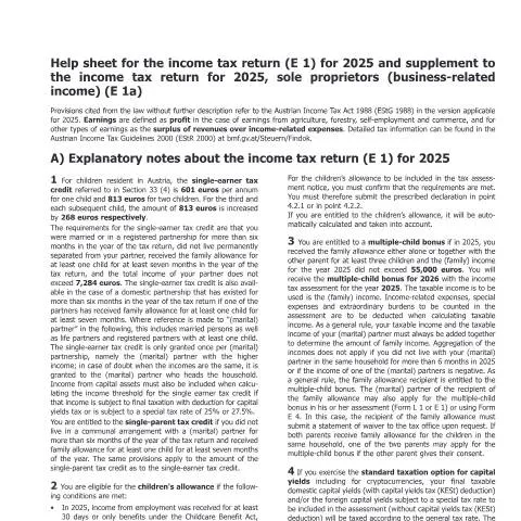 Dokumentvorschau: E2-EN: Ihr Leitfaden zur Einkommensteuererklärung 2025 — Steuern (CERFA n°E2-EN)