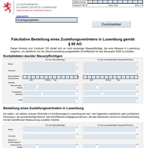 Aperçu du document Comprendre le formulaire 102 D pour non-résidents au Luxembourg — Démarches administratives (CERFA n°102 D)
