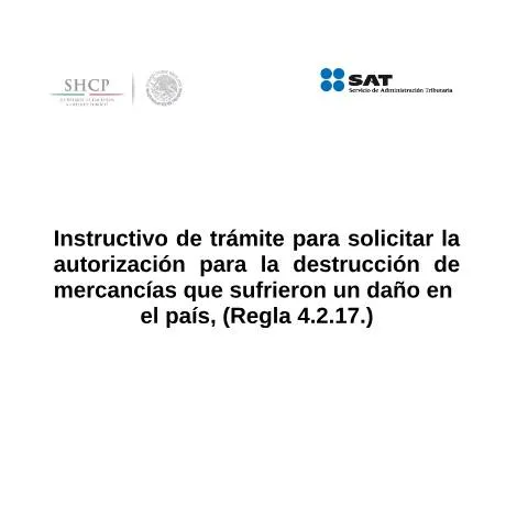 Vista previa del documento Guía para la Destrucción de Productos Dañados en México — Trámites administrativos (CERFA n°H23)