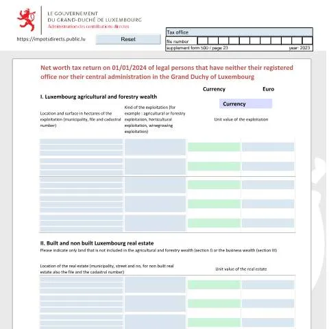 Aperçu du document Obligation fiscale pour les personnes morales au Luxembourg — Démarches administratives (CERFA n°nrf-e)