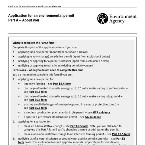 Document preview: Part A Environmental Permit Applications: Your Complete UK Guide — Government & admin (EPA version 18)