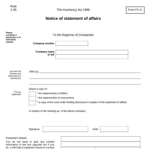 Document preview: Navigating the Statement of Affairs Notice in UK Insolvency — Government & admin